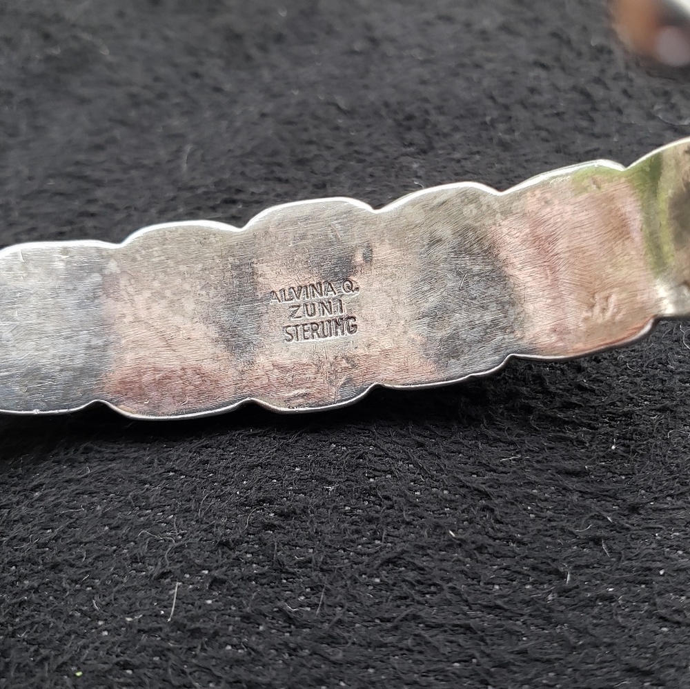 *SOLD* RARE A Quam Silver/Turquoise Bangle - Picture 4 of 8